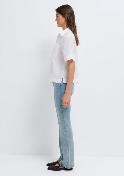 Linen Mix White Shirt