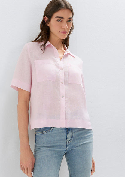 Linen Mix Pink Shirt