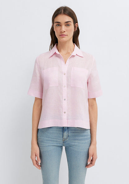 Linen Mix Pink Shirt