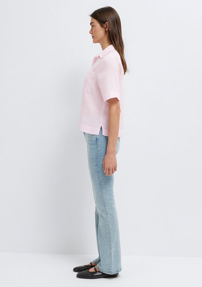 Linen Mix Pink Shirt