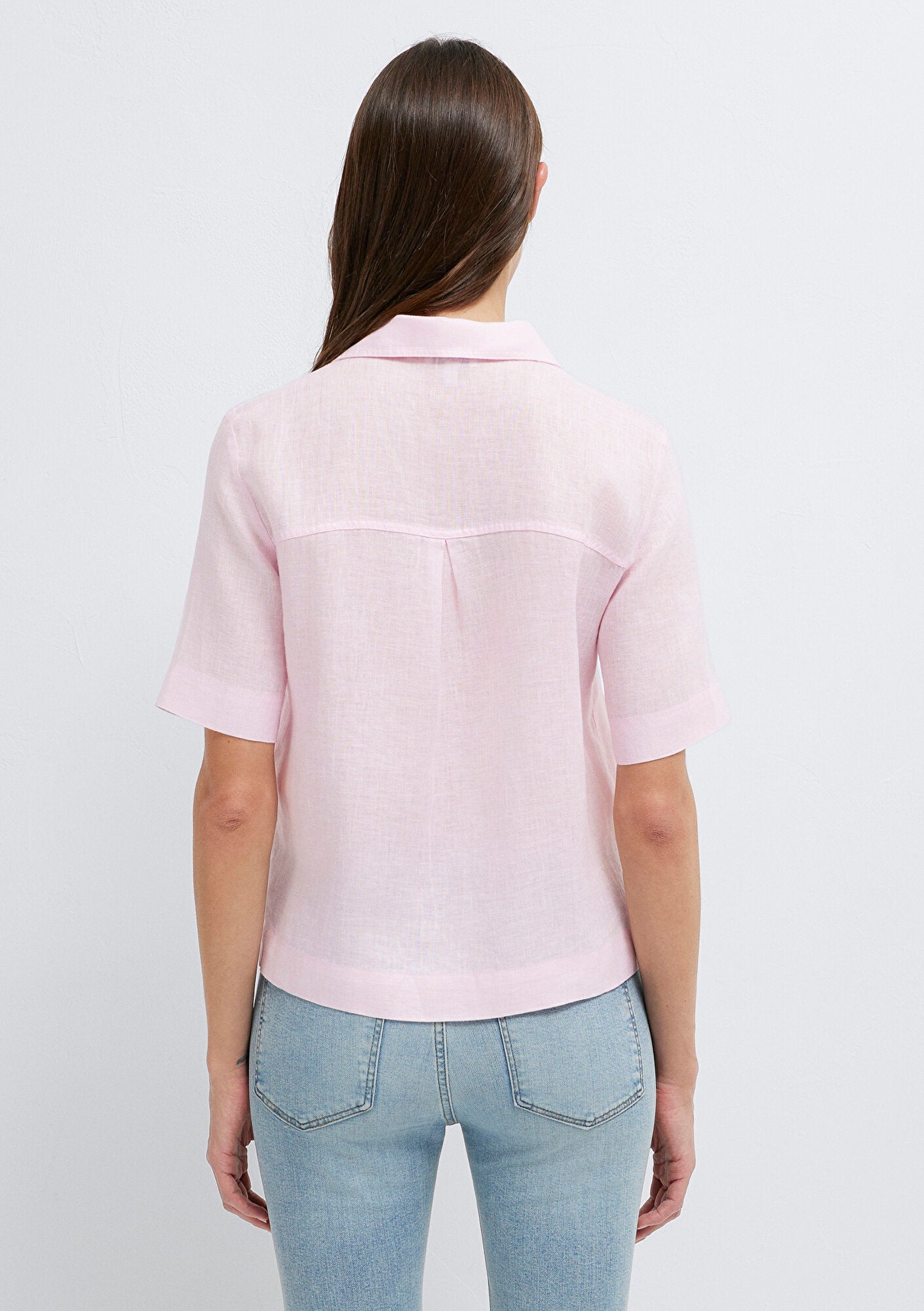 Linen Mix Pink Shirt