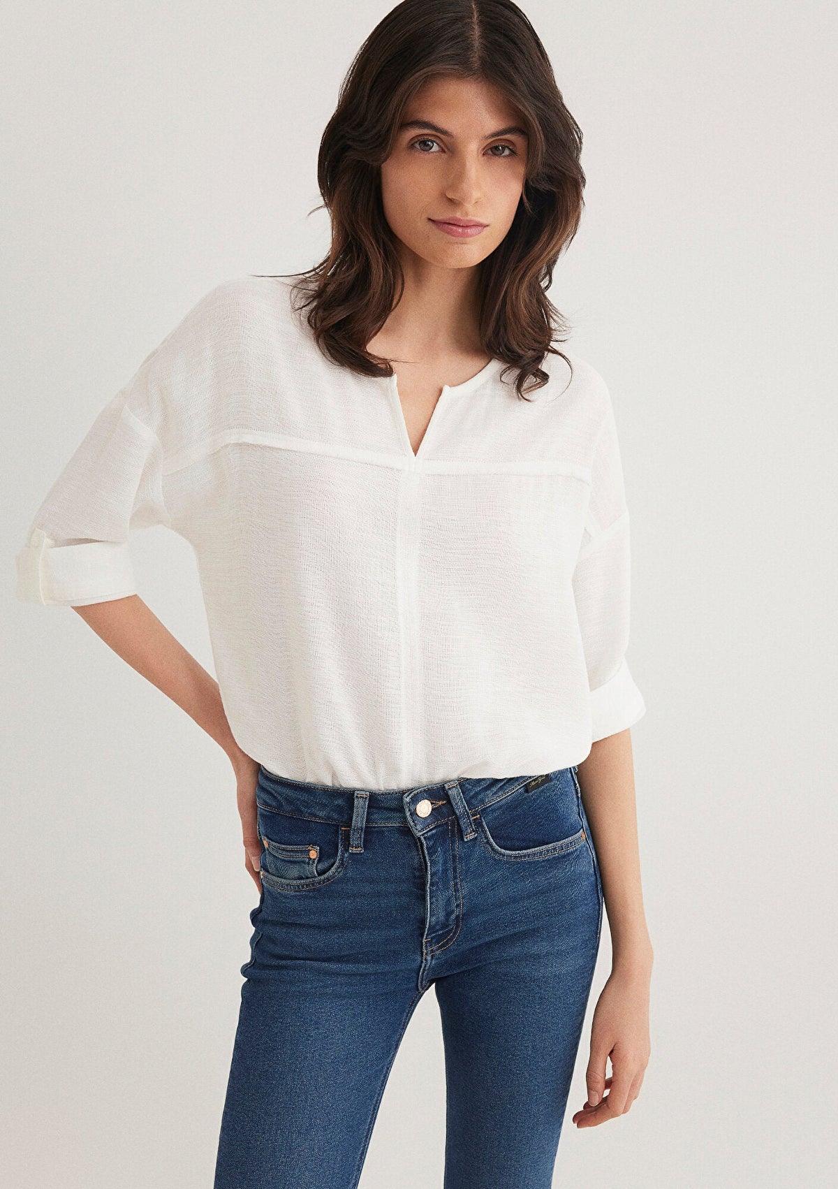 Long Sleeve White Blouse