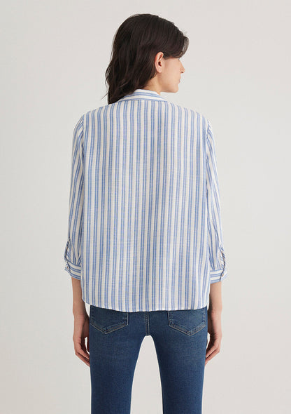 Striped White Blouse