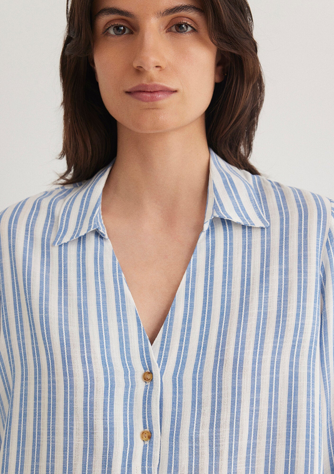 Striped White Blouse
