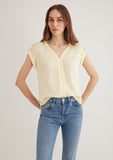 V Neck Yellow Blouse
