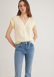 V Neck Yellow Blouse