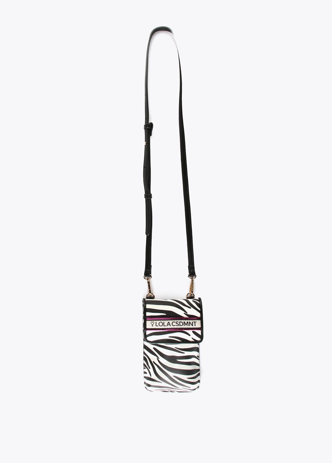 12402005-Zebra print mobile phone bag-White