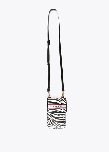 12402005-Zebra print mobile phone bag-White
