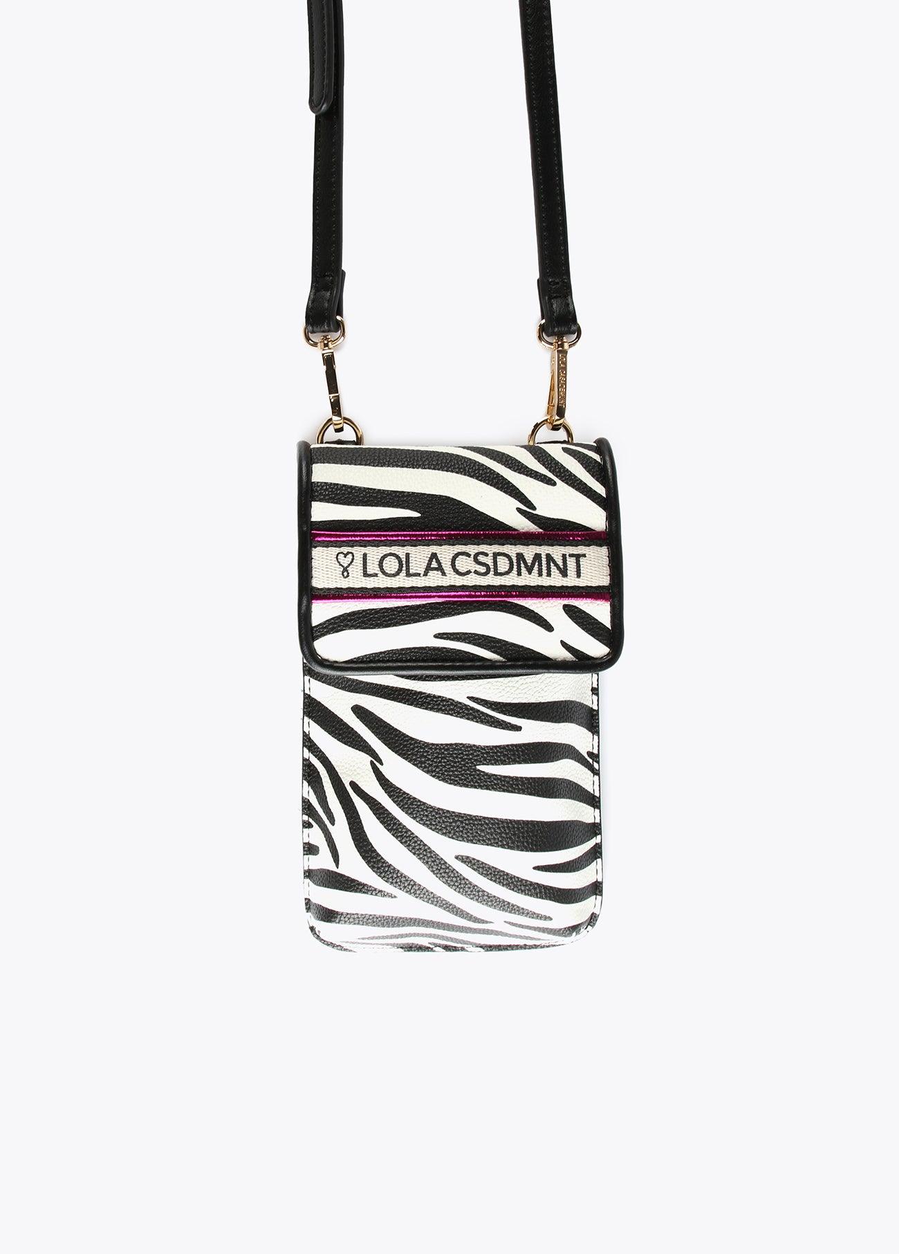 12402005-Zebra print mobile phone bag-White