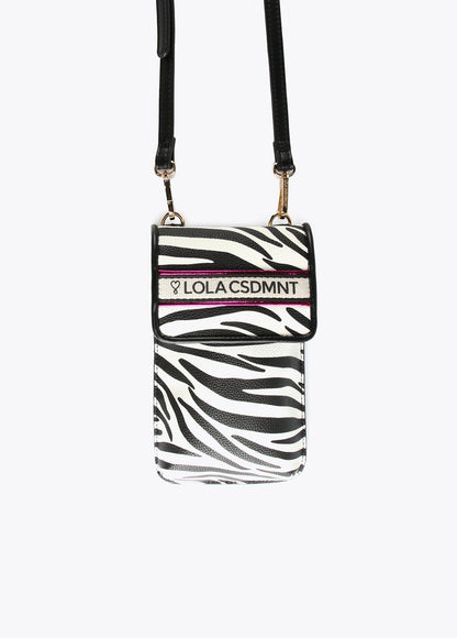 12402005-Zebra print mobile phone bag-White