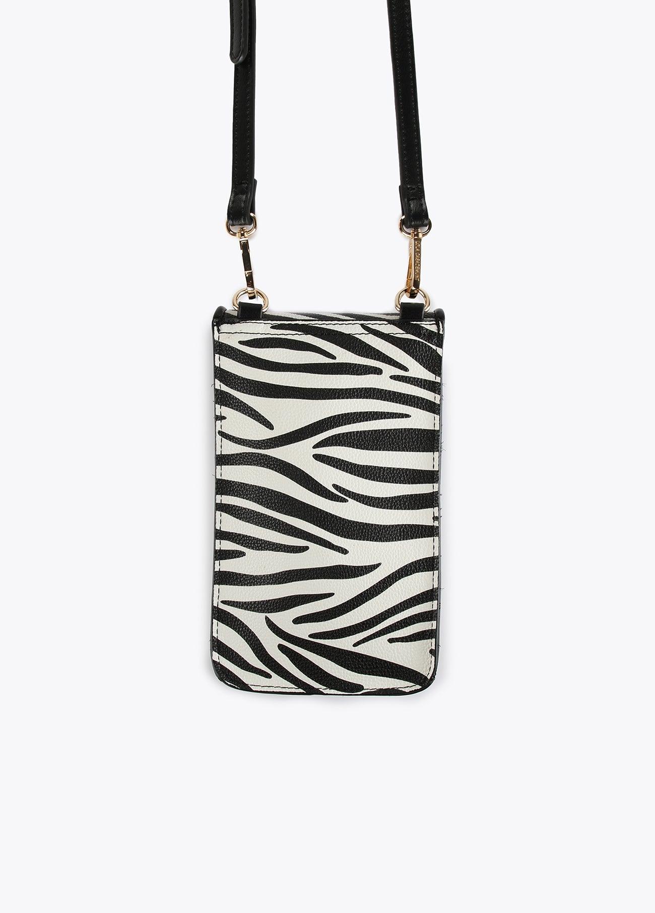 12402005-Zebra print mobile phone bag-White