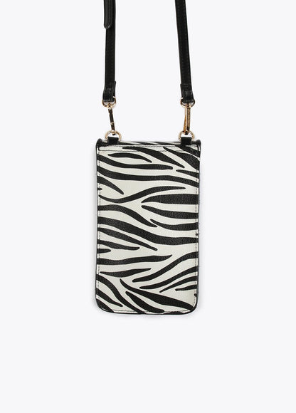 12402005-Zebra print mobile phone bag-White