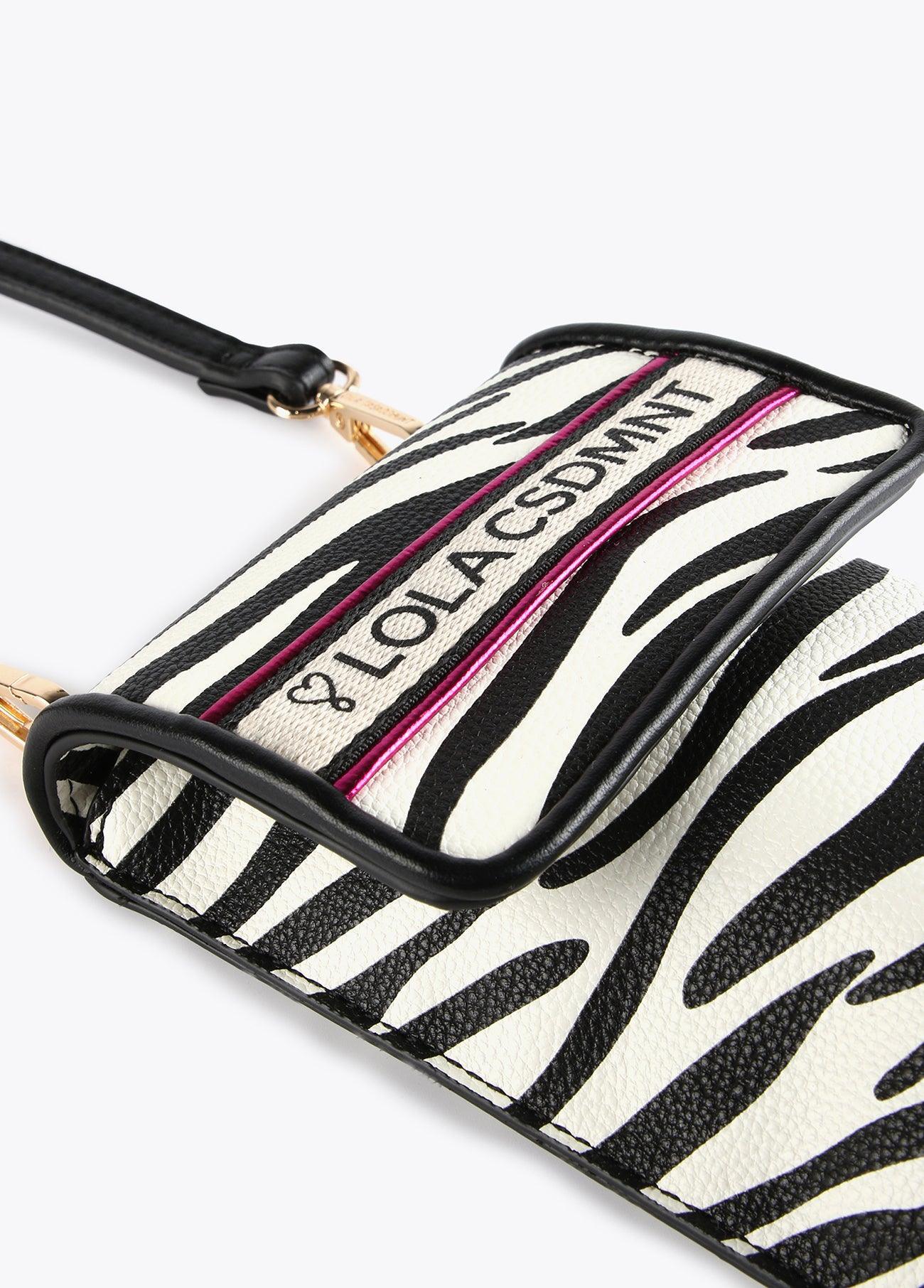 12402005-Zebra print mobile phone bag-White