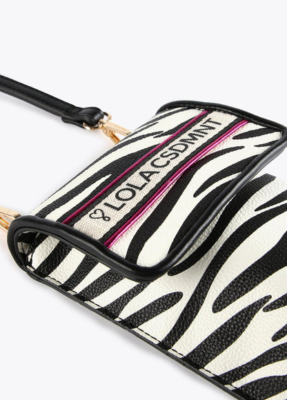 12402005-Zebra print mobile phone bag-White