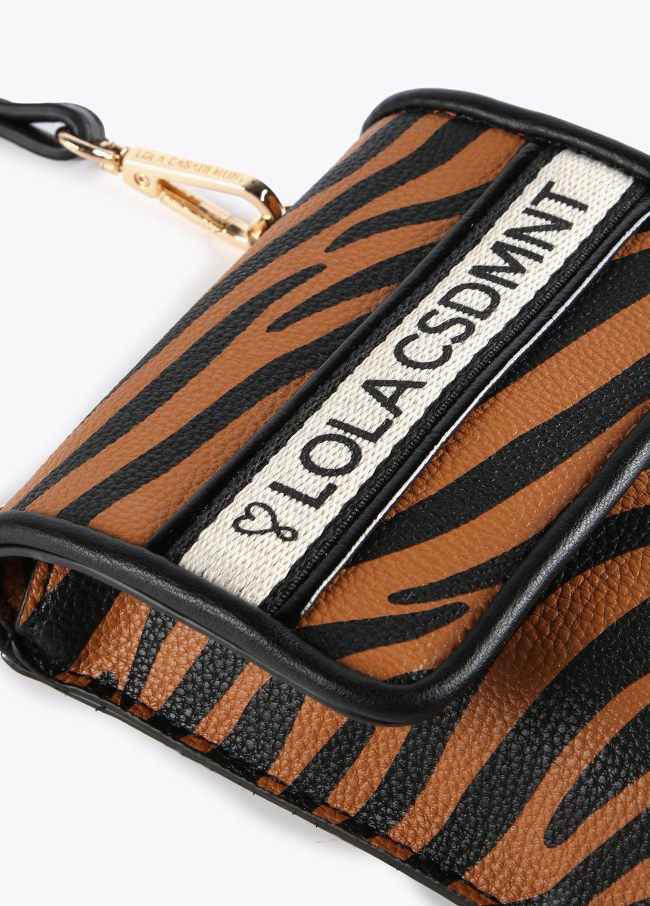 12402005-Zebra print mobile phone bag-Brown