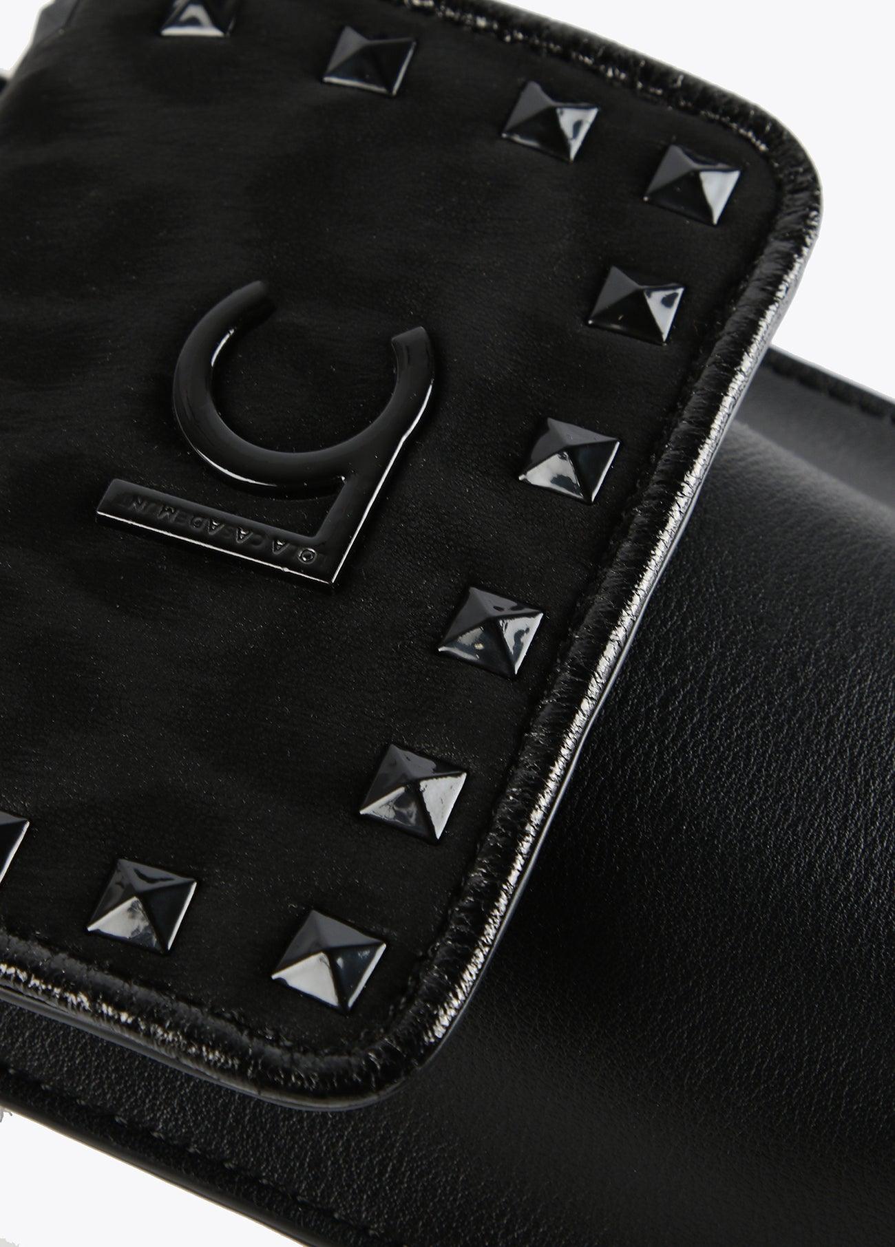 12402006-Neoprene and animal print mobile phone bag-Black