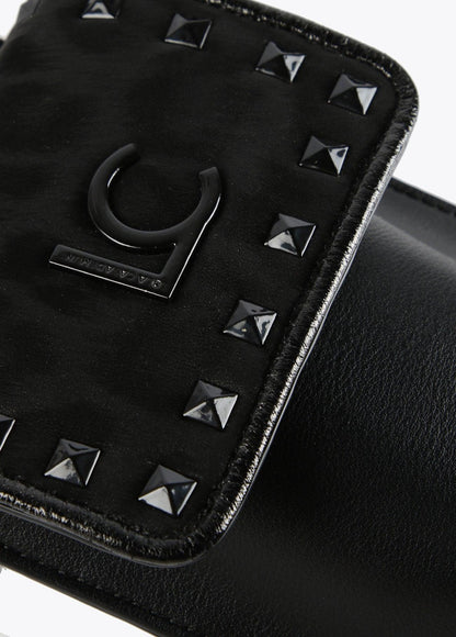 12402006-Neoprene and animal print mobile phone bag-Black