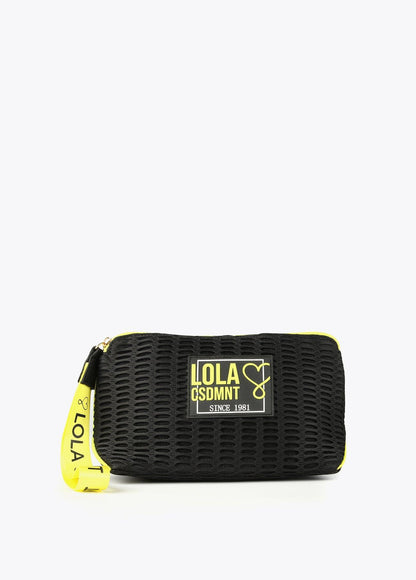 12404005-Neon logo mesh toiletry bag-Black