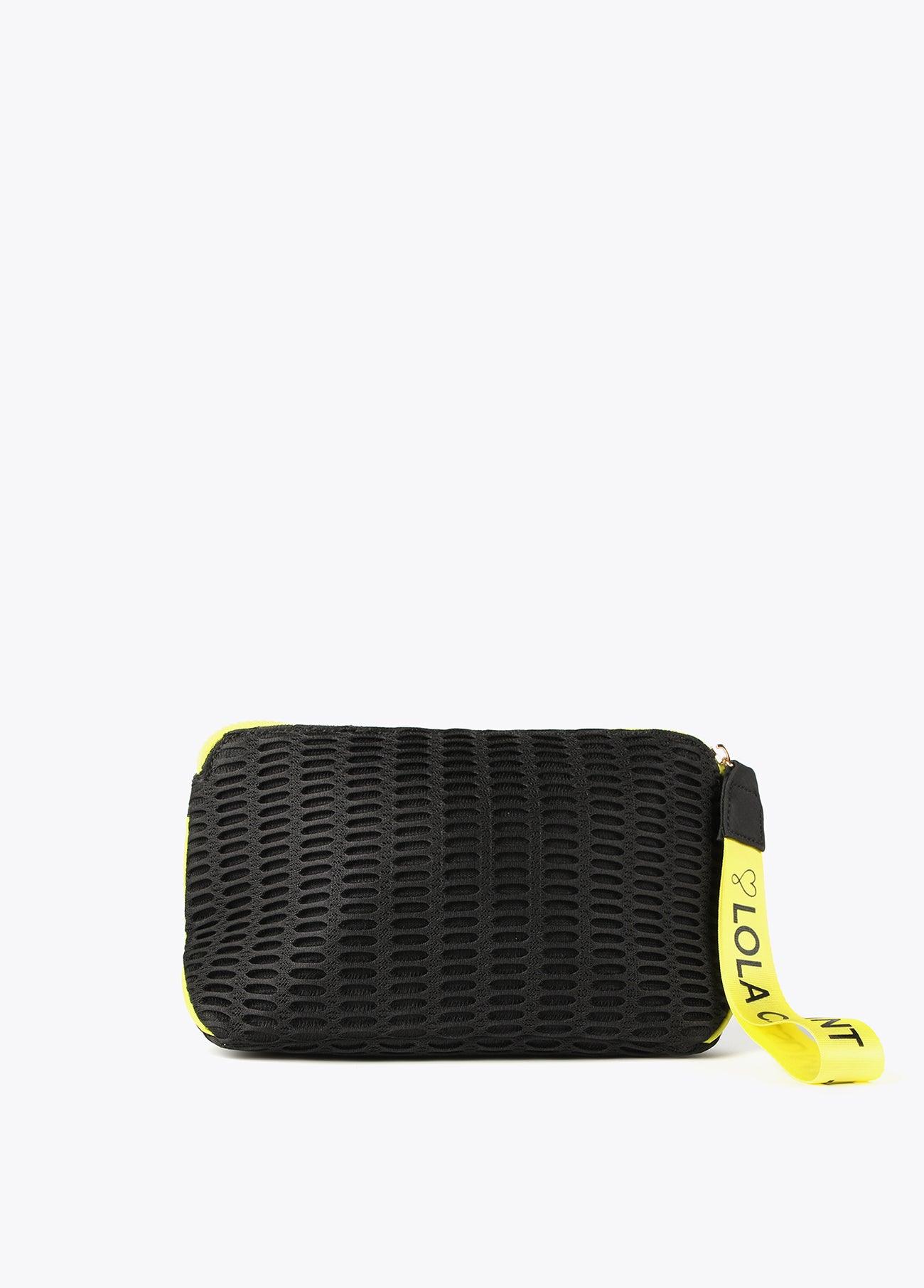 12404005-Neon logo mesh toiletry bag-Black