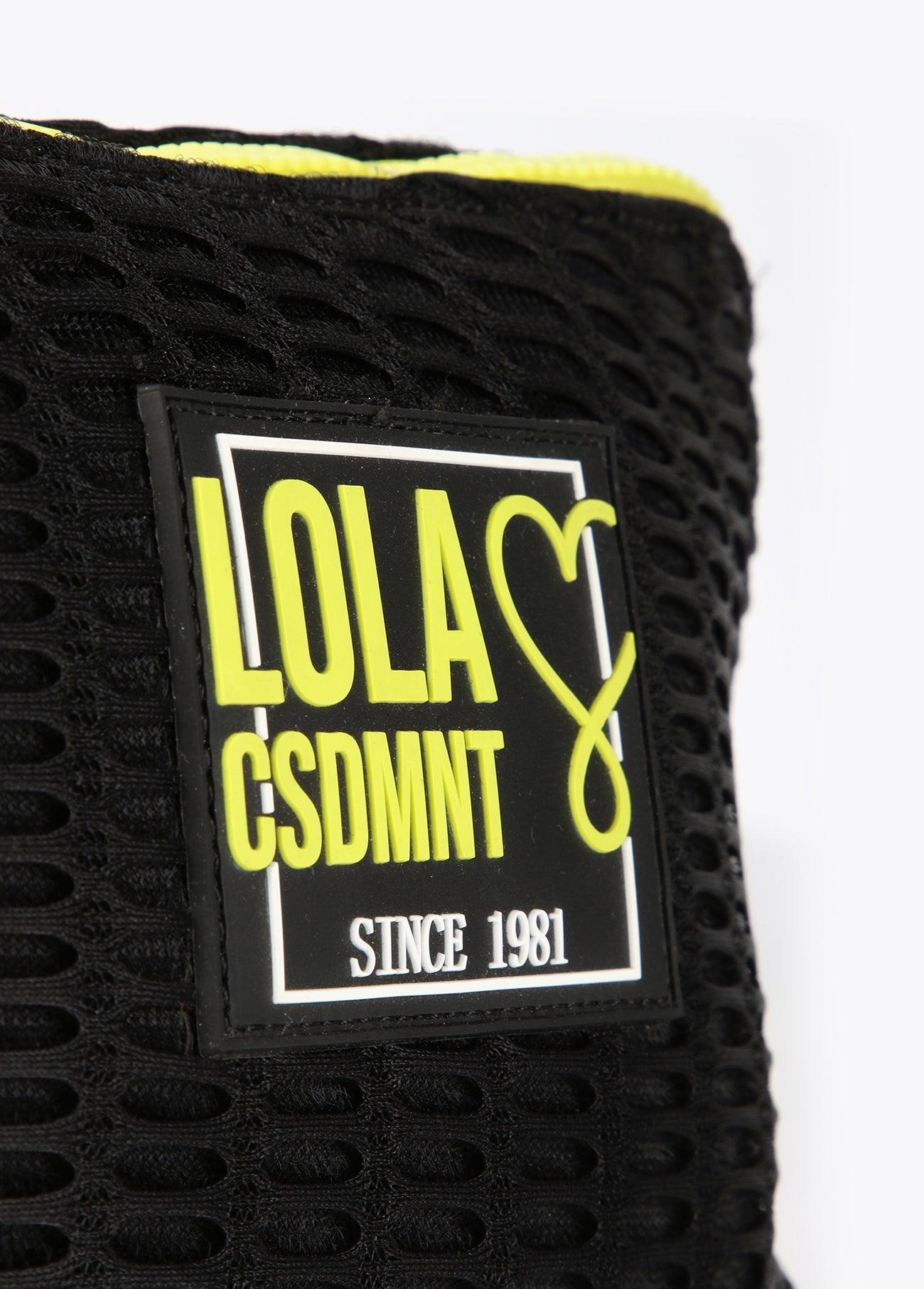 12404005-Neon logo mesh toiletry bag-Black