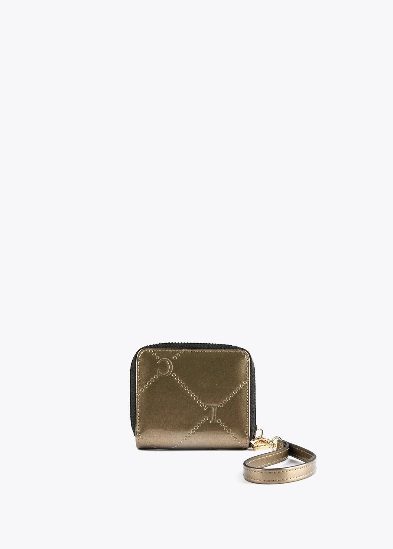 12405005-Patent leather purse-Golden