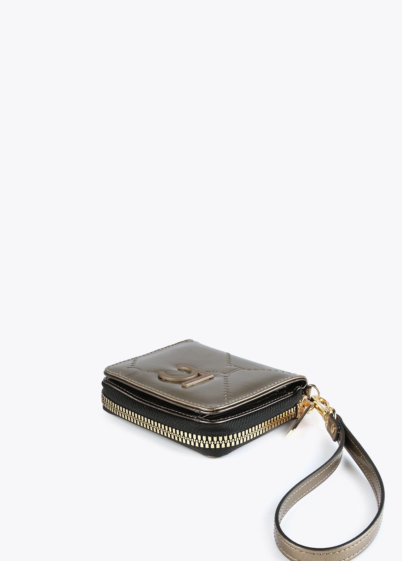 12405005-Patent leather purse-Golden