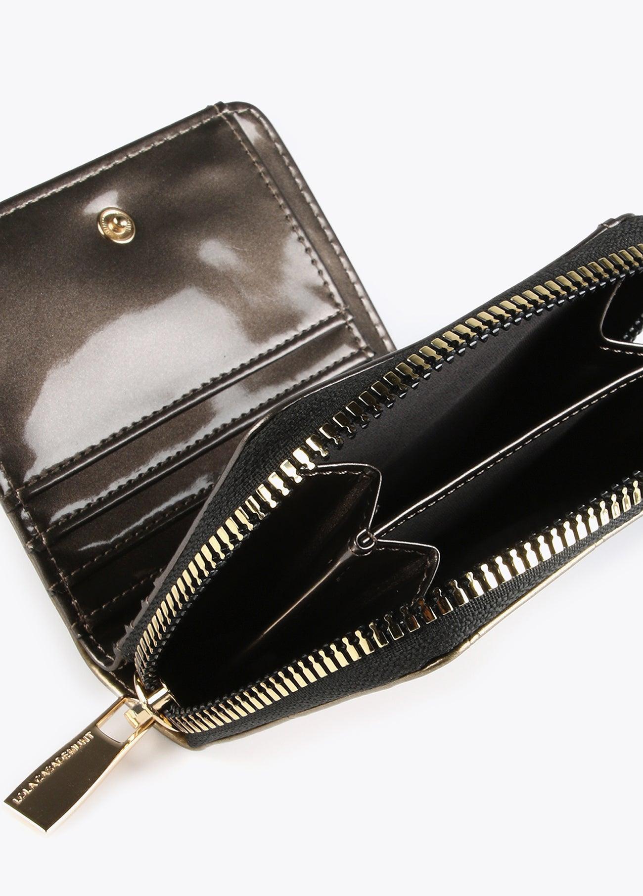 12405005-Patent leather purse-Golden