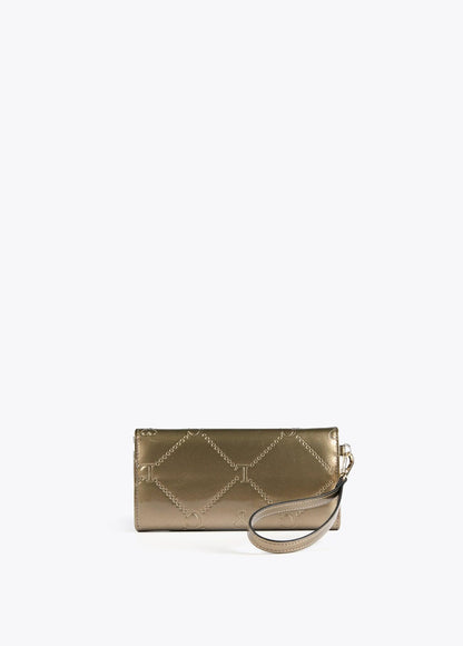 12405006-Patent leather wallet-Golden