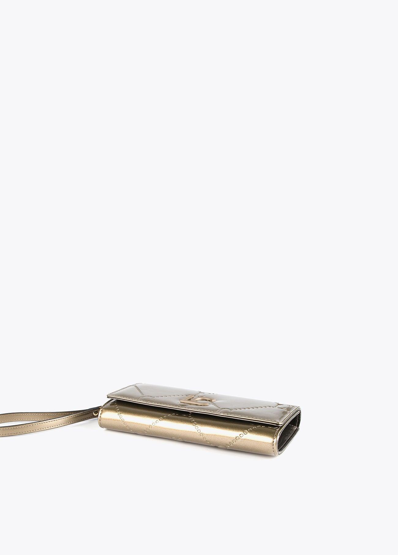 12405006-Patent leather wallet-Golden