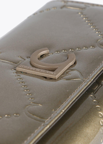 12405006-Patent leather wallet-Golden