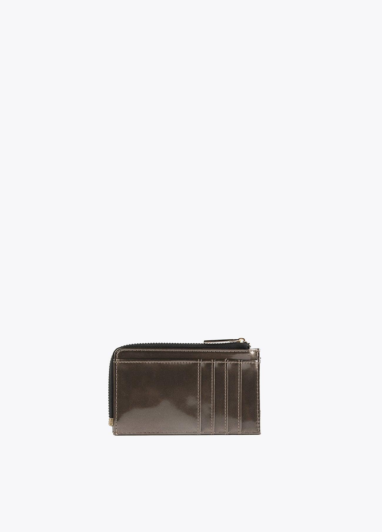 12405007-Patent leather card holder-Golden
