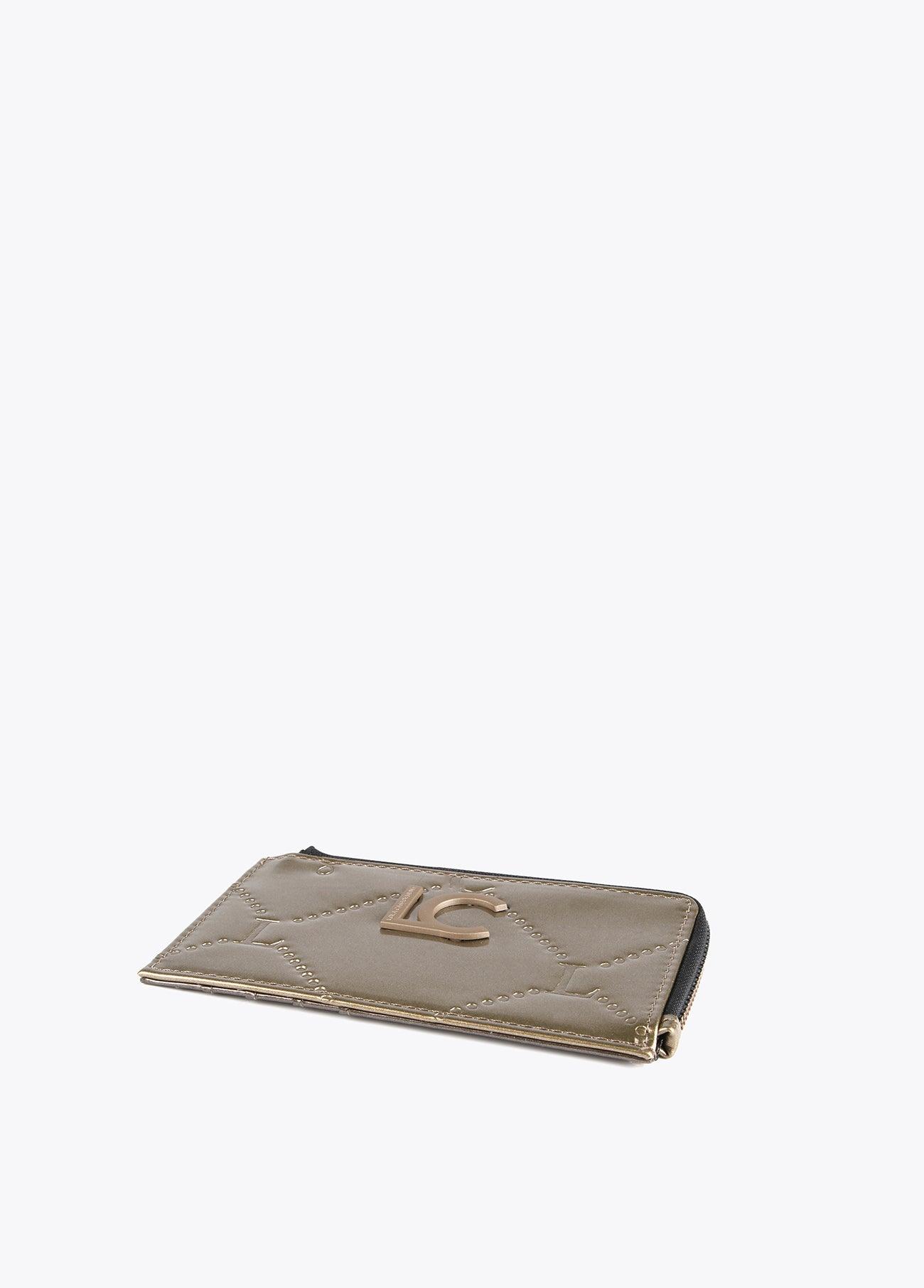 12405007-Patent leather card holder-Golden