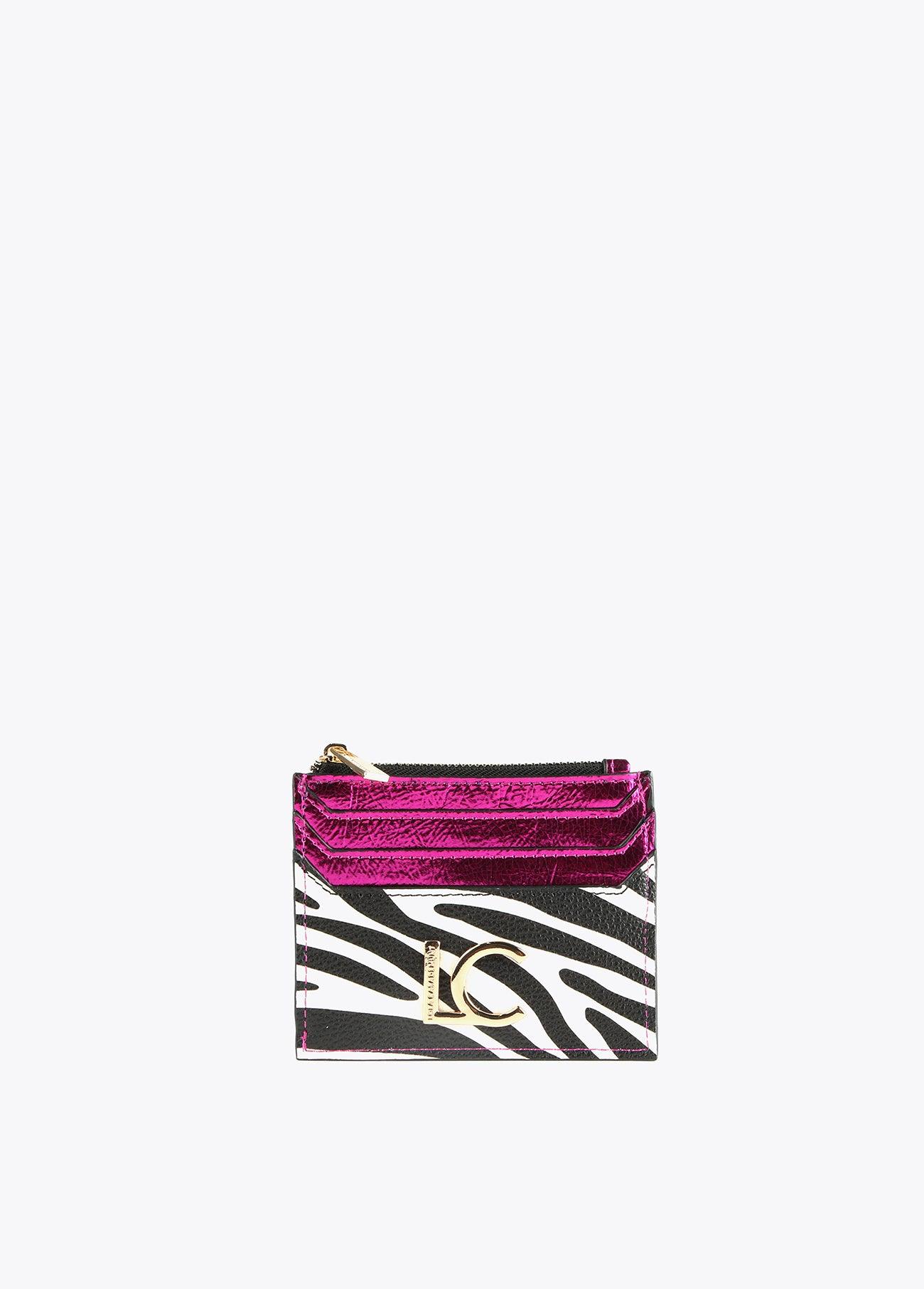 12405012-Zebra print card holder-White