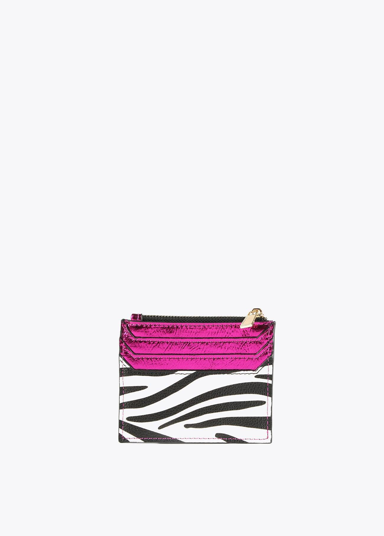 12405012-Zebra print card holder-White