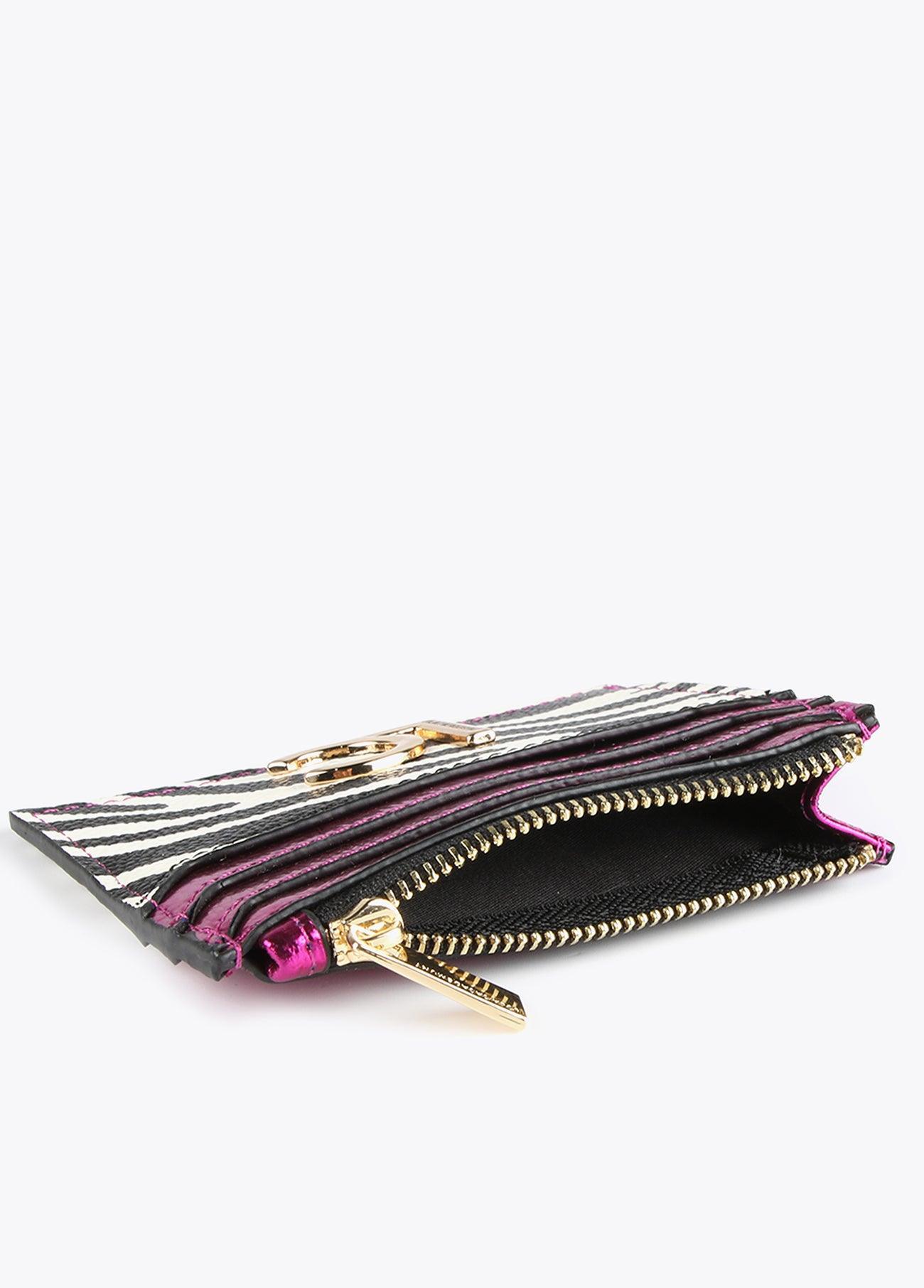 12405012-Zebra print card holder-White