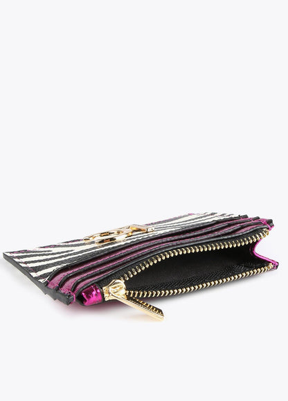12405012-Zebra print card holder-White