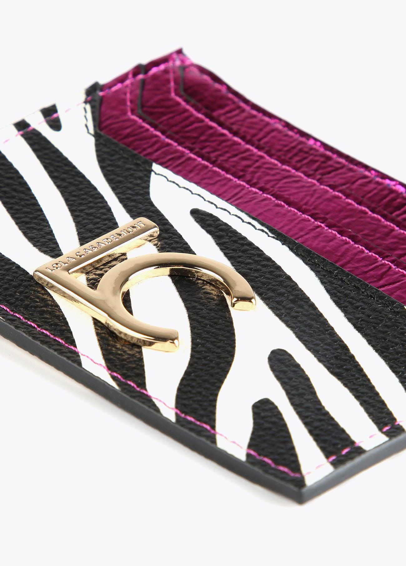 12405012-Zebra print card holder-White
