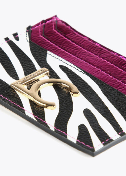 12405012-Zebra print card holder-White