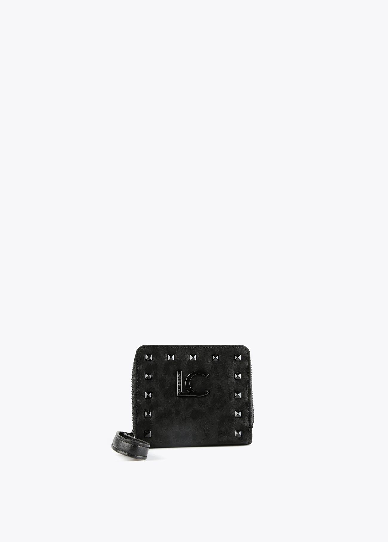 12405014-Animal print neoprene purse-Black