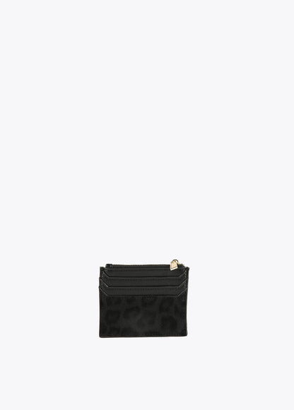 12405015-Neoprene and animal print card holder-Black