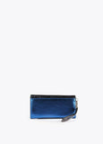 12405016-Metallic animal print wallet-Blue
