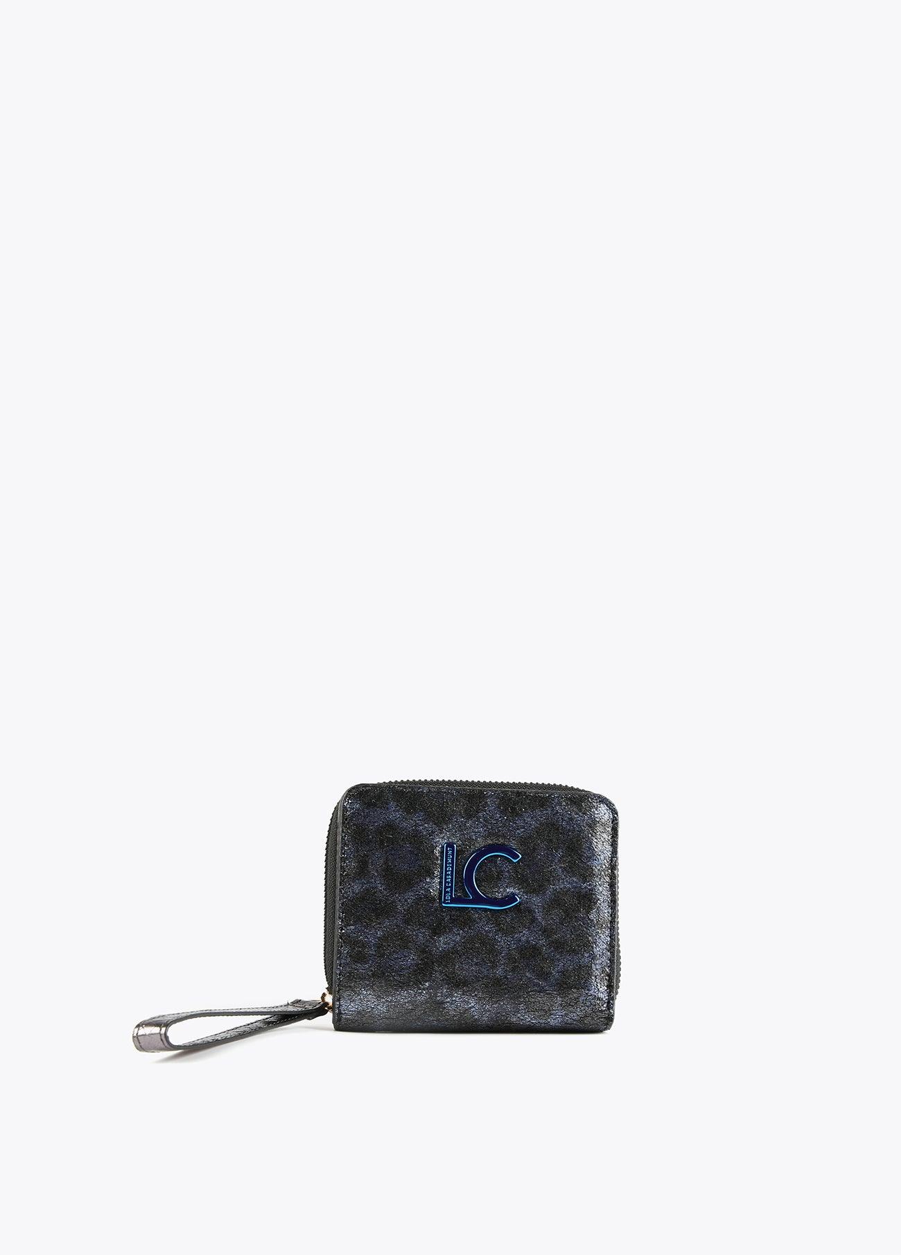 12405017-Metallic animal print purse-Blue
