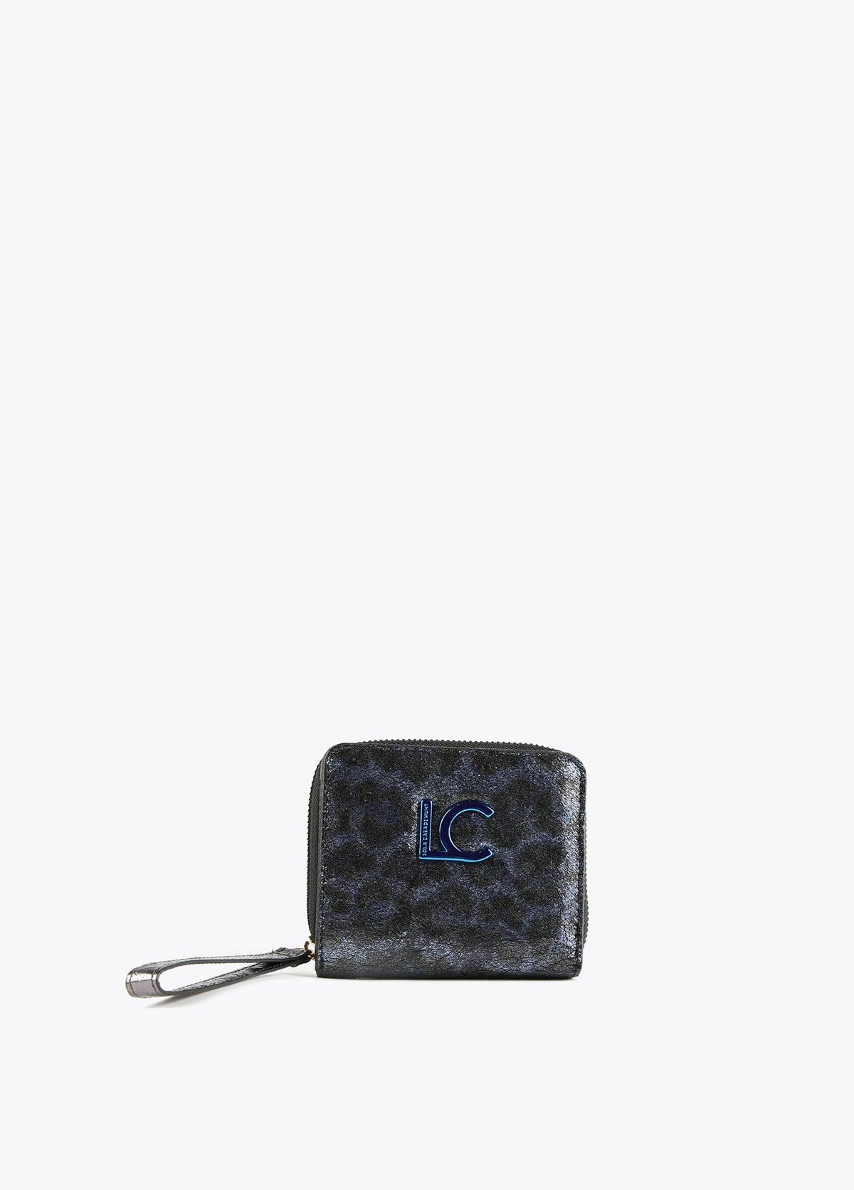12405017-Metallic animal print purse-Blue