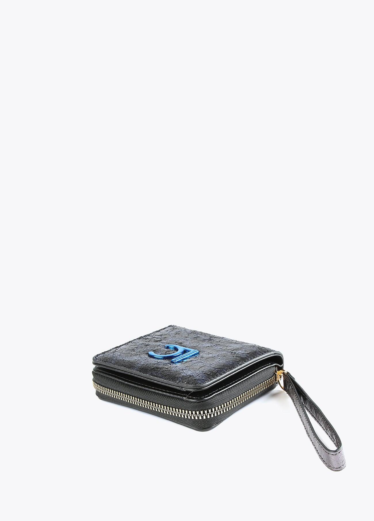 12405017-Metallic animal print purse-Blue