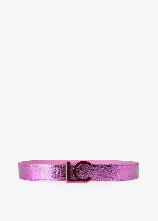 12407005-Reversible metallic belt-Pink