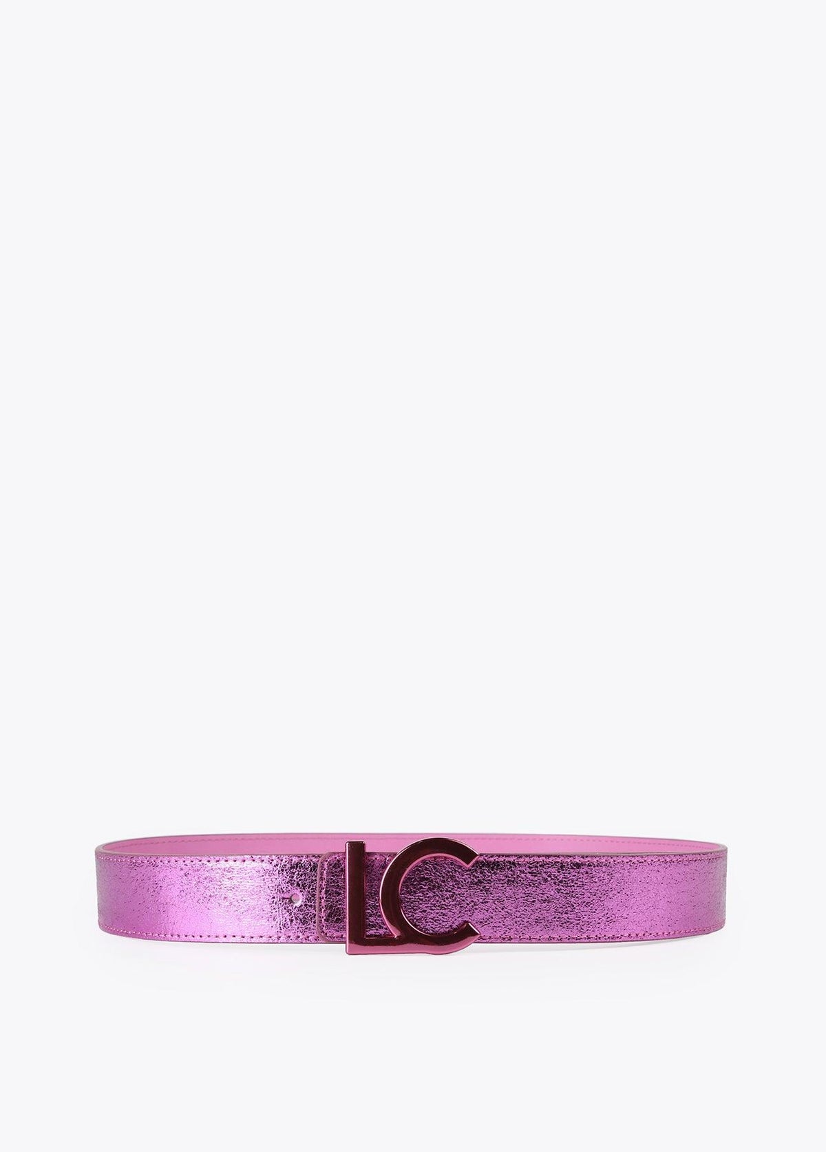 12407005-Reversible metallic belt-Pink