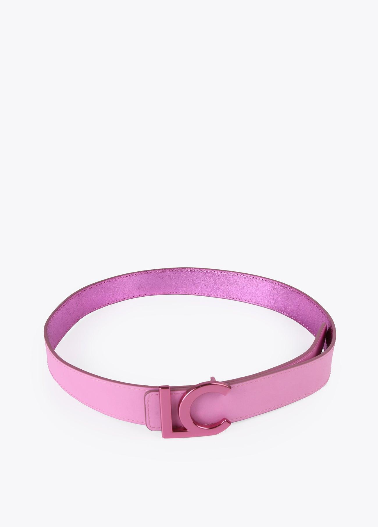12407005-Reversible metallic belt-Pink