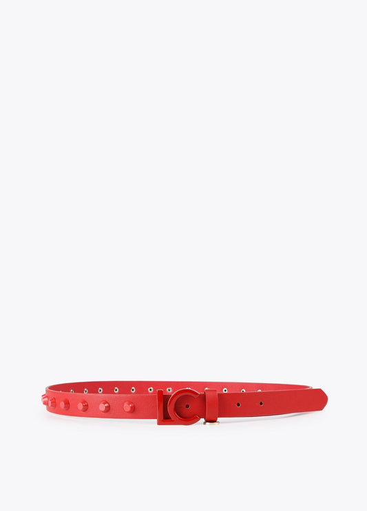 12407008-Flat studded belt-Red