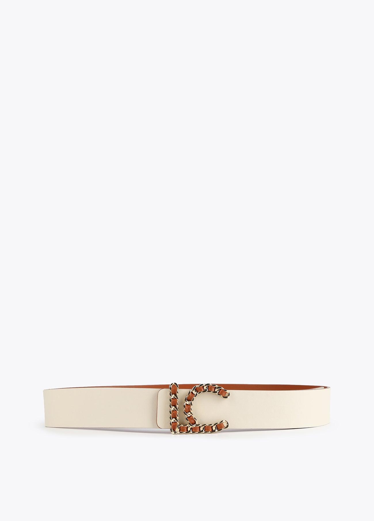 12407013-LC braided buckle belt-Brown
