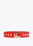 12407016-Studded LC belt-Red